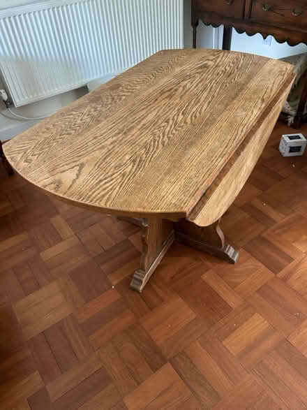 Photo of free Solid wood round drop leaf table (Highcliffe BH23) #3