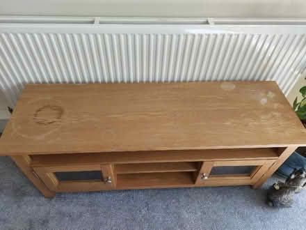 Photo of free Solid wooden TV unit with glass doors (Churchgate EN8) #3