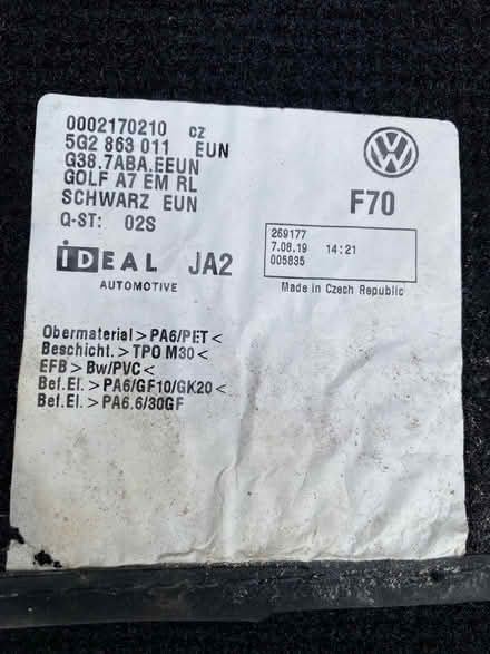 Photo of free Car mats. VW golf (Temple Street OX4) #1