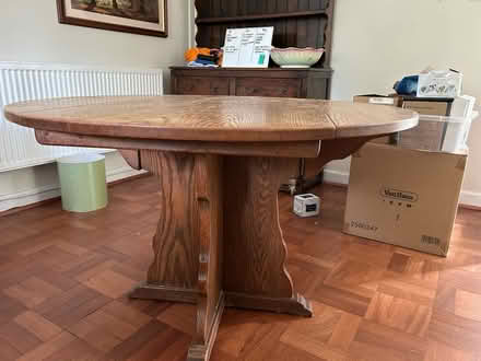 Photo of free Solid wood round drop leaf table (Highcliffe BH23) #2