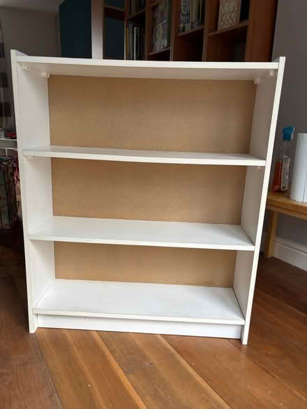 Photo of free Bookcase- 3 fixed shelves, white (BN2 1RD) #1