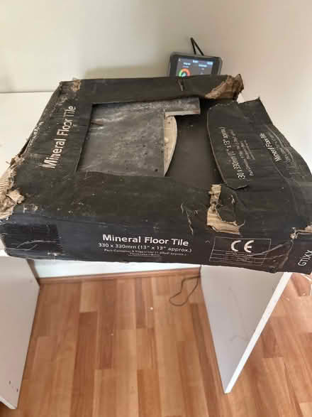 Photo of free Four grey tiles plus offcuts (Plumstead SE18) #2