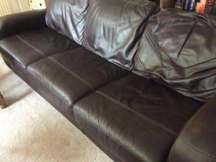 Photo of free 3 Seater Dark Brown Leather Sofa (Alton GU34) #2