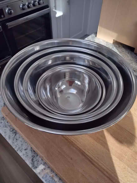 Photo of free Set of stainless steel mixing bowls (Timperley WA15) #1