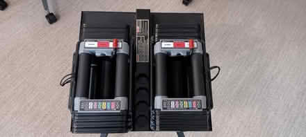 Photo of free Adjustable dumbbell set + stand (Downtown Berkeley) #2