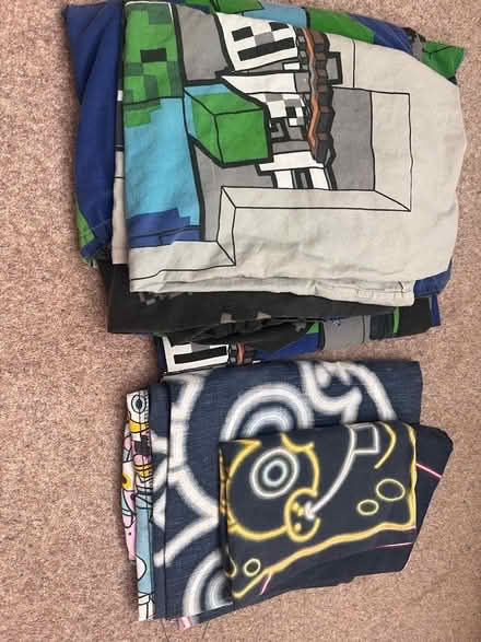 Photo of free 2 x kids single duvet sets Minecraft Spongebob (Harborne B17) #1