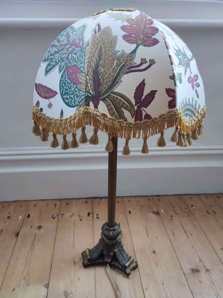 Photo of free Chintzy Metal Table Lamp with Floral Shade (Bishopston BS7) #1