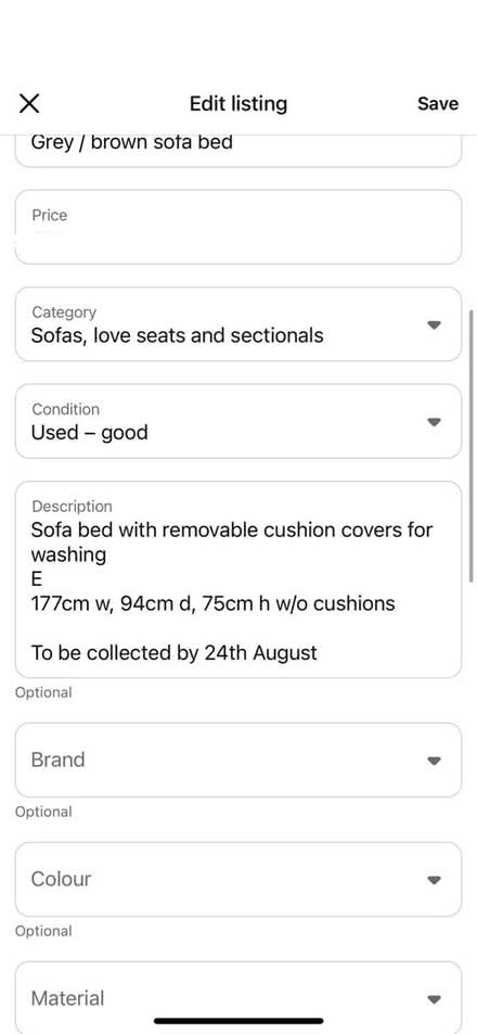 Photo of free Sofa (KT19) #4