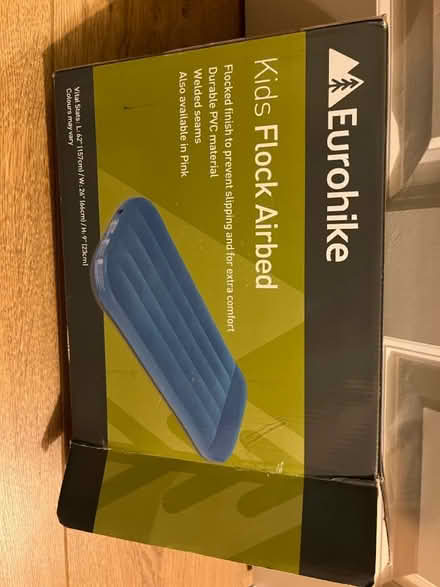 Photo of free Blue kids air bed with pump (Bishops Waltham SO32) #4