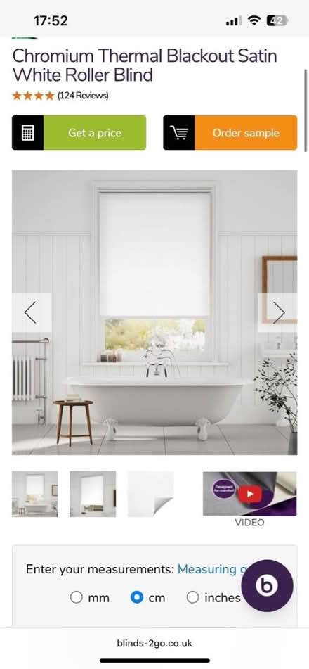 Photo of free White blackout roller blind (Beckenham) #1