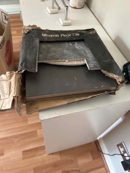 Photo of free Four grey tiles plus offcuts (Plumstead SE18) #1