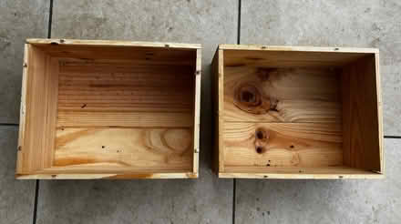 Photo of free 2 wooden wine boxes (Hinchley Wood KT10) #2
