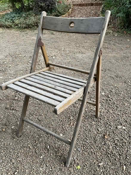 Photo of free Old wooden slatted folding chair (Northaw EN6) #1
