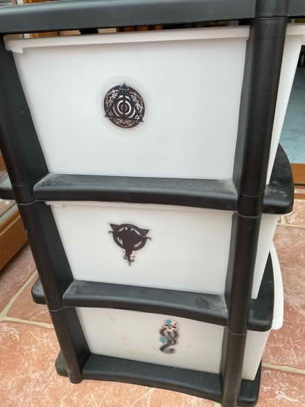 Photo of free Small, 3-drawer, plastic storage unit (Furzton MK4) #1
