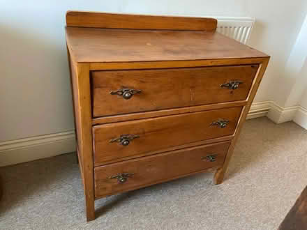 Photo of free Small wood chest of drawers (Sudbury Suffolk CO10) #1