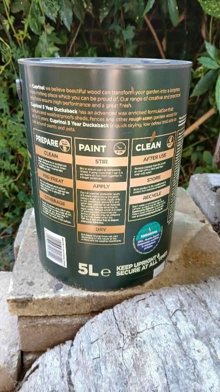 Photo of free Half a tin of garden fence paint. (Lexden CO3) #2