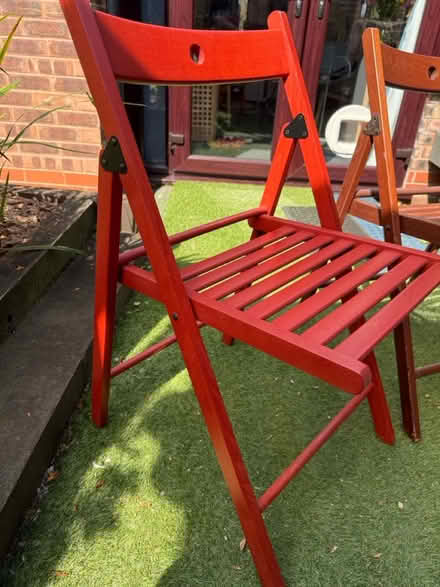 Photo of free Folding wooden chairs x2 (Penkhull, Stoke. ST4) #2
