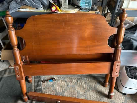 Photo of free Solid wood twin bed frame (Spring City, pa) #1