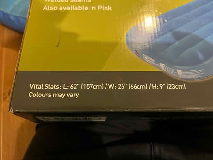 Photo of free Blue kids air bed with pump (Bishops Waltham SO32) #3