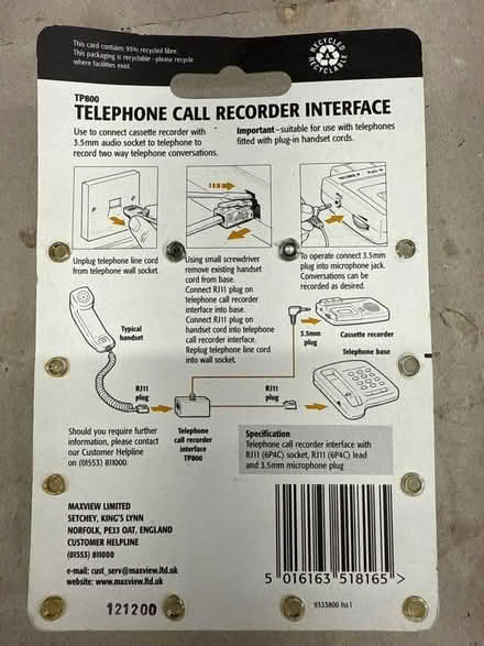 Photo of free Telephone Call Recorder Interface (Weybridge KT13) #2
