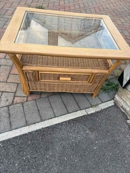 Photo of free Glass Topped Cane Table (Weston-super-Mare BS23) #1