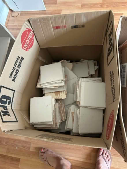 Photo of free 15x15 used white tiles (Plumstead SE18) #1