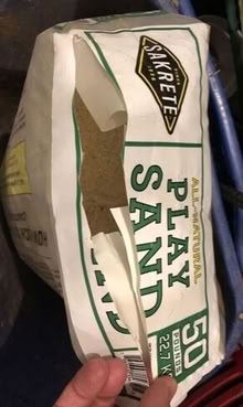 Photo of free almost full bag of unused play sand ~50 lbs [20886] #1