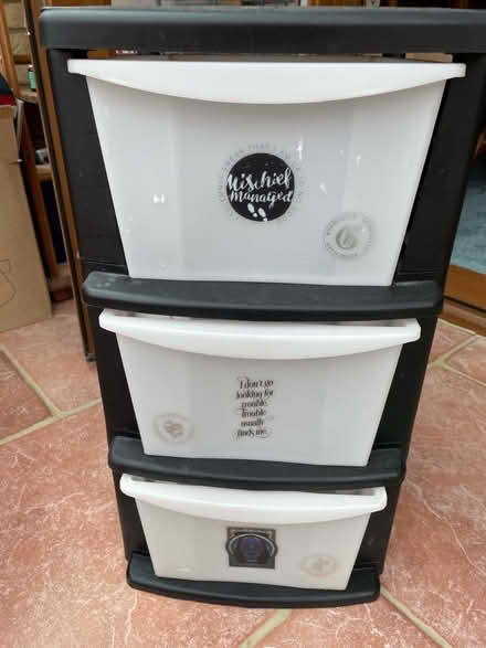 Photo of free Small, 3-drawer, plastic storage unit (Furzton MK4) #2
