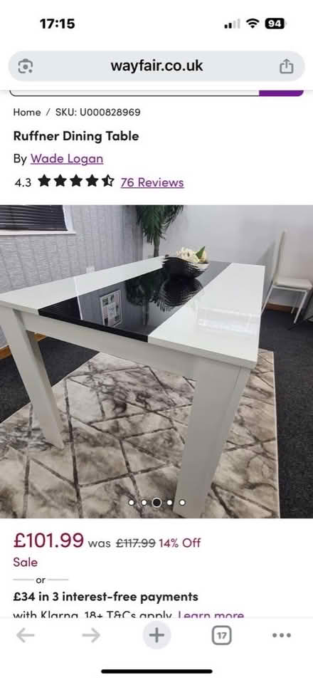Photo of free Dining table (High Green S35) #1