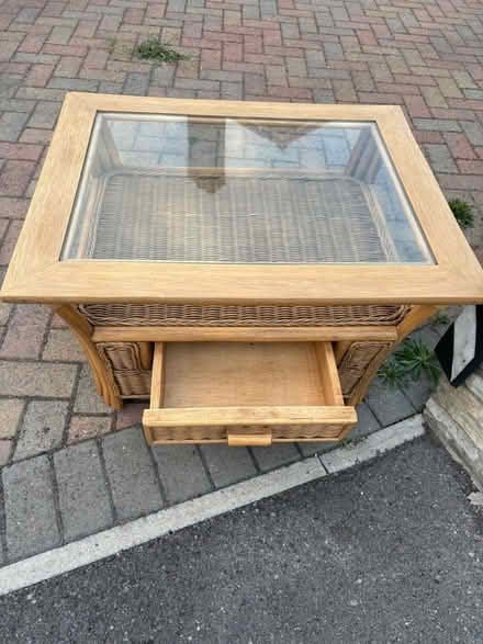 Photo of free Glass Topped Cane Table (Weston-super-Mare BS23) #2