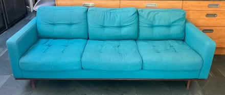 Photo of free 3 seater fabric sofa with fire label (Herne Hill SE24) #1