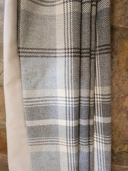 Photo of free Grey Check Dunelm Lined Curtains 228cm x 182cm (Walsall WS1) #1