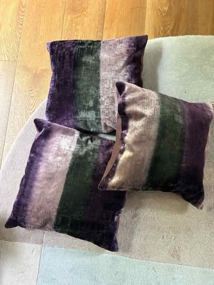 Photo of free Three purple cushions (Uley GL11) #1