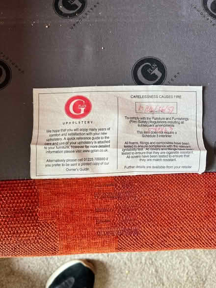 Photo of free G Plan three seater sofa (LE17 Lutterworth) #4