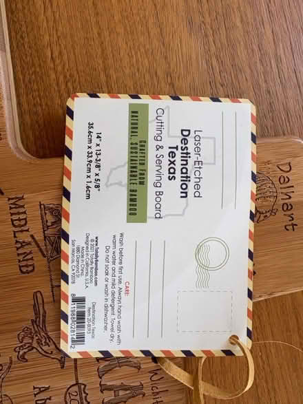 Photo of free Texas cutting board (South Acton W3) #2