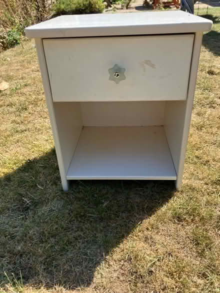 Photo of free White bedside table 38 x 34cm (Roundwood AL5) #1