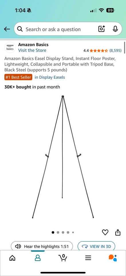 Photo of free Amazon basics standing easel (2) (Green lake) #1