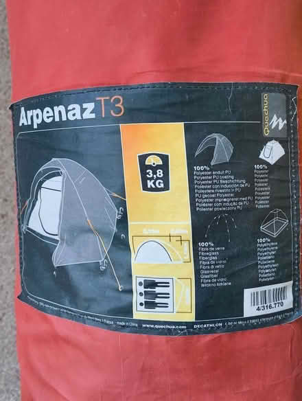 Photo of free Arpenaz T3 3-Man Tent (Barton under Needwood DE13) #2