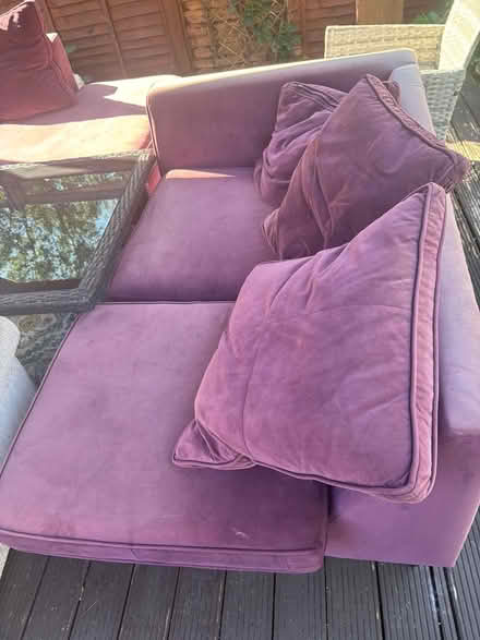 Photo of free L shaped sofa Velvet (KT19 8fu) #3