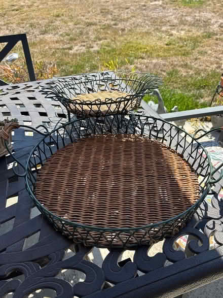 Photo of free Metal / rattan basket trays (Willow Glen) #1