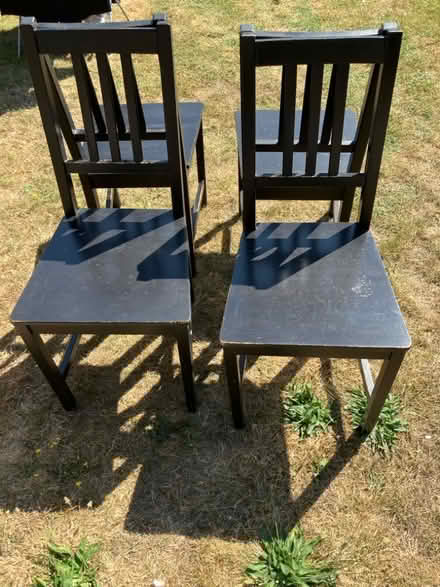 Photo of free 4 x wooden dining chairs. (Roundwood AL5) #1