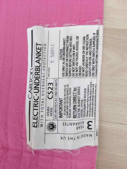 Photo of free Working Electric blanket (Northolt UB5) #2