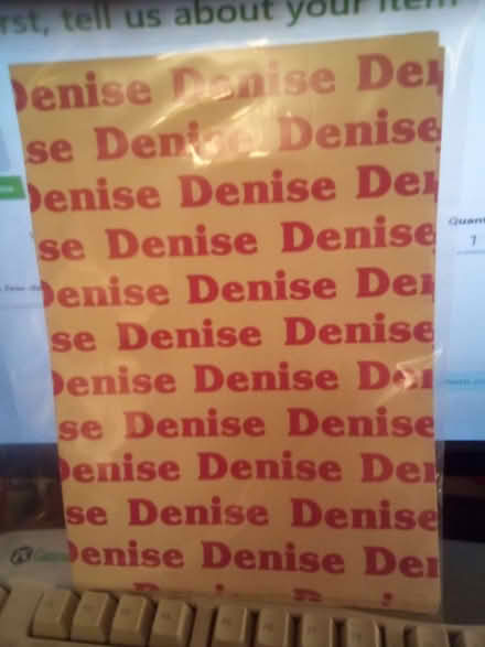 Photo of free "Denise" name giftwrap, baby girl giftwrap (Barlborough S43) #1