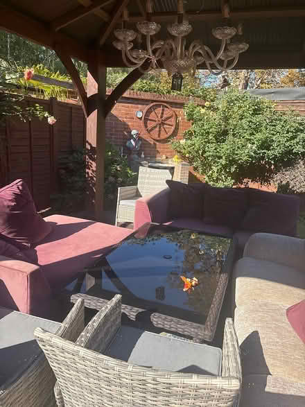 Photo of free L shaped sofa Velvet (KT19 8fu) #2