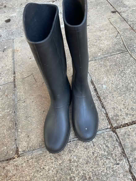 Photo of free New thin black wellies size 34 (2?) (Marston OX3) #2