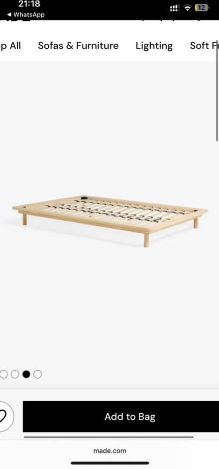 Photo of free Made.com king sized bed frame (Upper Holloway) #2