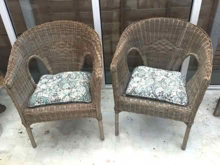 Photo of free Wicker chairs with cushions (Great Wakering Essex SS3) #1