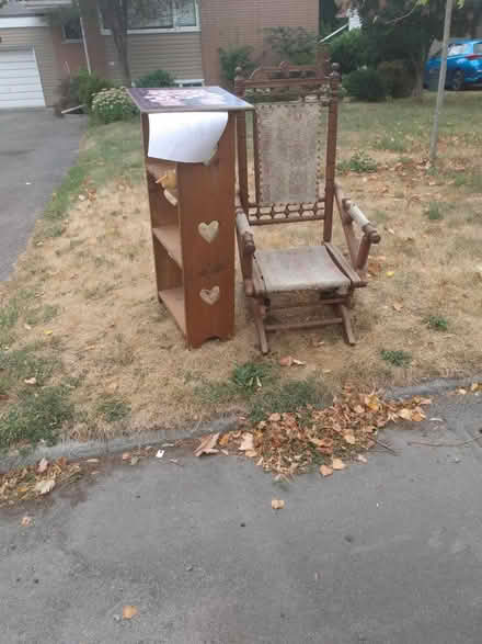 Photo of free Rocking Chair Only. Bookcase gone (Near Baseline Rd. & Clyde Ave.) #1