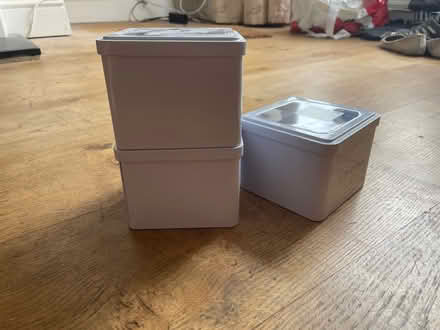 Photo of free Set of 3 matching stacking tins (W12) #1