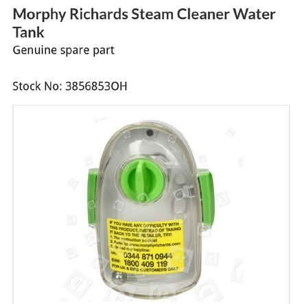 Photo of Morphy Richards replacement steam cleaner water tank (Freehold LA1) #2